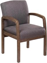 Linen-Upholstered Guest Chair with Tool-Free Assembly, 4-Leg Driftwood Base, Commercial-Grade Reception and Office Seating Chair