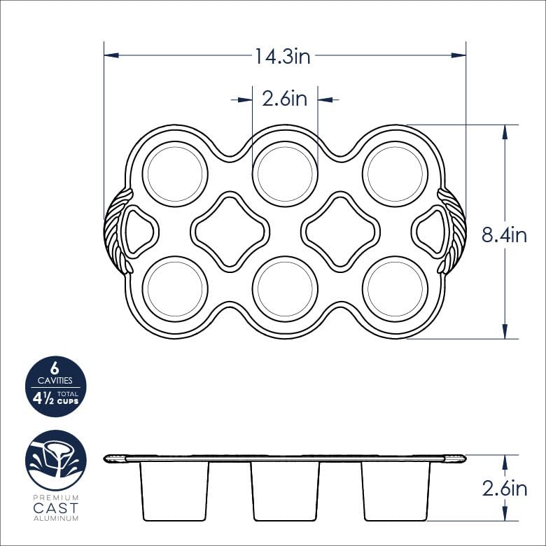 Nordic Ware Graphite / Grand Popover Pan / Grand Popover Pans