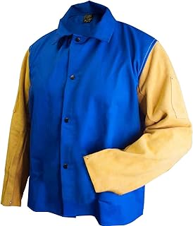 Tillman Blue/Bourbon brown Medium Leather/Kevlar/Cotton Jacket - 3 Pockets - 30 in Length - 608134-92301 [PRICE is per EACH]
