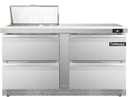 SW60-8-FB-D Sandwich Unit, 60" W, With 8 Pan Top Openings, Four Drawers & Front Breathing