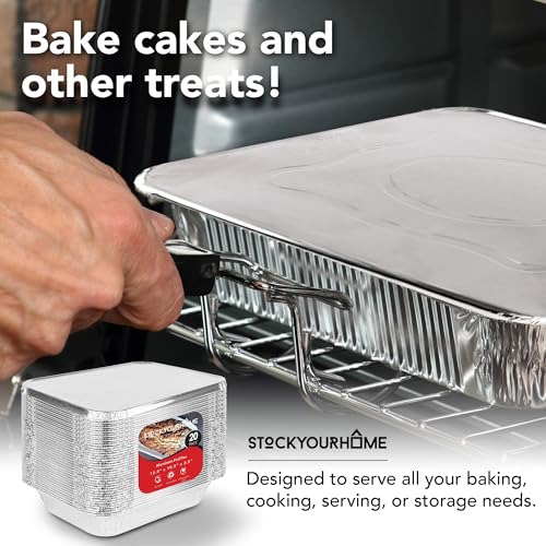 Stock Your Home 20 Pack W/ Lids / Silver / 96.0 ounces Disposable Cookware