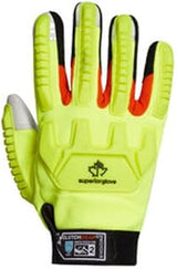 Superior Glove Clutch Gear Mechanics Gloves, Goat-Grain Palm, Laminated Spandex Back, M (8) - 1 Each