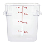 Clear Square Food Storage Container - 8 3/4" L x 8 3/4" W x 9" H by HUBERT – Polycarbonate (PC), Clear, Model 0105004-PC
