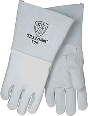 Tillman Medium 14" Pearl Gray Premium Elkskin CottonFoam Lined Stick Welders Gloves with Welted Fingers and Kevlar Thread Locking Stitch (750M)