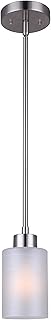 Canarm Margo 1-Light Pendant Light, Silver Finish with Adjustable Downrod, Classic Lighting for Kitchen, Dining Room or Bedroom Accent