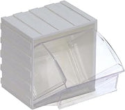 Quantum QTB406 Clear 2-7/8-Inch by 3-3/4-Inch by 4-Inch Tip Out Bin System, White, Case of 6