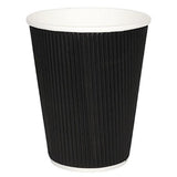 500x Fiesta Hot Cup Ripple Wall Black 12oz Disposable Take Away Travel by Fiesta Green – pack of 500, 12 fluid_ounces, Plastic, Black, Model CM544