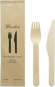 PacknWood 210COUVB2K-Bamboo Cutlery Kit 2/1 for Serving-Biodegradable Bamboo Perfect for Serving,Silverware set,Tasting or Eating-Wood Cooking set [Knife + Fork] kitchen utensil set“6.2” |Case of 250.