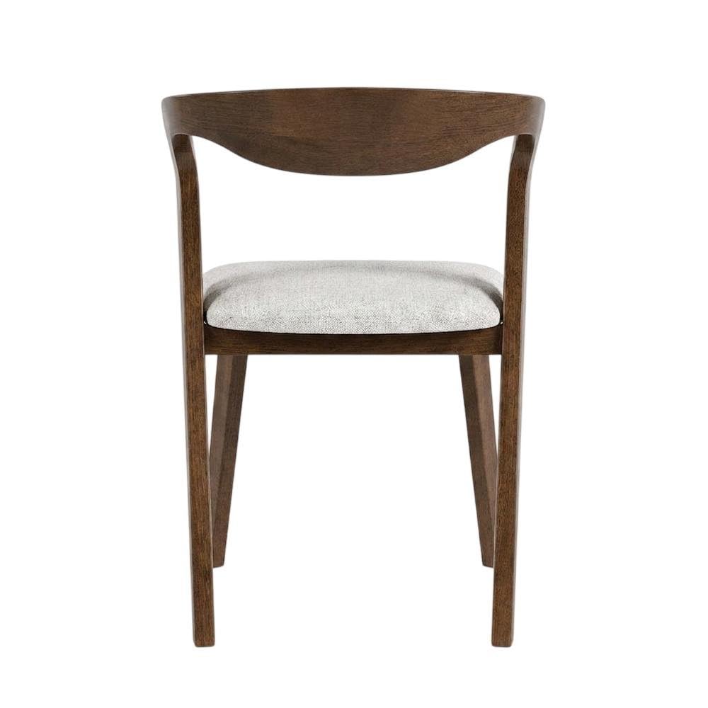 Pascan Brown Solid Wood Dining Chair Set of by Starlight Canyon Home – Full Solid Rubberwood, Fabric, Brown, Pack of 2