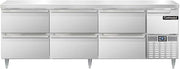 DLRA93-SS-D Designer Line Refrigerated Base Worktop Unit, 93" W, Full Stainless & Six Drawers