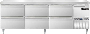 DLRA93-SS-D Designer Line Refrigerated Base Worktop Unit, 93" W, Full Stainless & Six Drawers