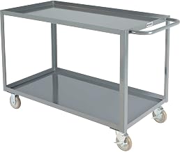 Global Industrial Welded Steel Utility Cart, 2 Tray Shelves, 24" Wx48 L