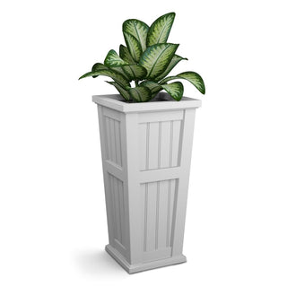 Cape Cod Tall Planter by Mayne – 32"H, 10 gallons, Plastic, White, Model 4843-W