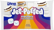 Kraft Jet-Puffed Stackermallows Flat Marshmallows for S'mores, Bulk 8 oz Bags (Pack of 16) - Square Marshmallows for Campfire Roasting, Baking, and Fat-Free Sweet Treats