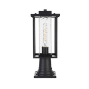 Philip 7" Outdoor Pendant in Black by Elegant Lighting – 7.00" x 17.00" x 7.00", Glass, Black, Model OD307P17BK