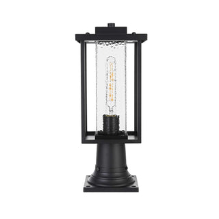 Philip 7" Outdoor Pendant in Black by Elegant Lighting – 7.00" x 17.00" x 7.00", Glass, Black, Model OD307P17BK
