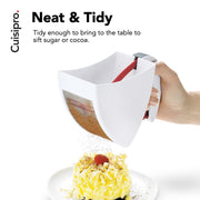Scoop and Sift Flour Sifter by Cuisipro – Medium, 3 cups, Plastic, White, Model 1525