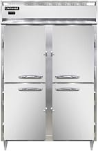 DL2W-SA-PT-HD Designer Line Two Section Pass-Thru Heated Cabinet, Stainless Exterior & Half-Height Doors