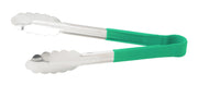 Utility Tongs Kitchen by Winco – 9-Inch, Plastic, Green, Model UTPH-9G