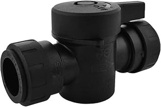 John Guest 3/4 Inch CTS ProLock Push-fit Shut Off Valve, Push to Connect Plastic Plumbing Fitting, Black, PSEISV28EP