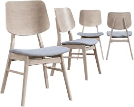 Starlight Canyon Home Solid Wood Upholstered Dining Chairs Set of 4, Kitchen Chairs for Dining Room Table, Wood Dining Chair Sets, Gray