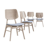 Solid Wood Upholstered Dining Chairs Set of by Starlight Canyon Home – Solid + Manufactured Wood, Foam, Fabric (Polyester), Grey, Pack of 4