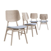 Solid Wood Upholstered Dining Chairs Set of by Starlight Canyon Home – Solid + Manufactured Wood, Foam, Fabric (Polyester), Grey, Pack of 4