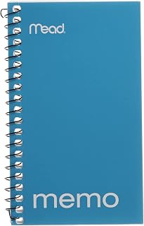 Mead Memo Book, College Ruled, 5 x 3 Inches, Wirebound, 60 Sheets, Assorted (45534)