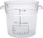 Carlisle 1076107 StorPlus Polycarbonate Round Food Storage Container, 1 Quart, Clear