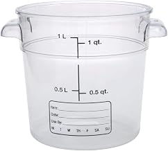 Carlisle 1076107 StorPlus Polycarbonate Round Food Storage Container, 1 Quart, Clear