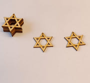 Acfeng Star of David Wood Earrings Blanks, 2 Inch, 30 Pack