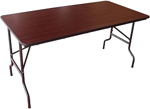 Global Industrial Folding Wood Table, 60"W x 30"L, Mahogany