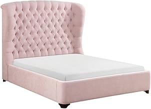 Lexicon Cameo Chenille Full Upholstery Bed in Pink