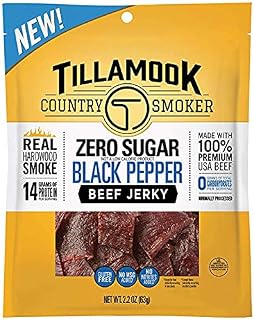 Tillamook Country Smoker Zero Sugar Black Pepper Beef Jerky (Pack of 2)