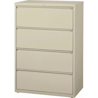 36" Wide Four-Drawer Lateral File - Putty by Hirsh Industries – 36" W x 52.5" H x 18.63" D, Metal, Putty, Model 14988