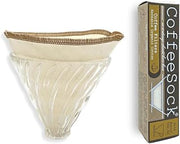 CoffeeSock Reusable Filters Made To Fit Hario v60-02 Style - GOTS Certified Organic Cotton Reusable Coffee Filters,Natural (V60-02)