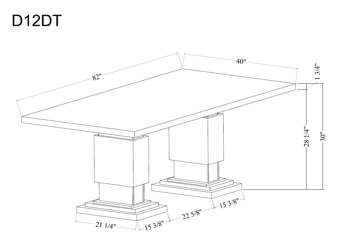 D12 Brown Dining Table by Global Furniture USA – Engineered Wood, Brown, Model AMZ-D12DT-BRWN