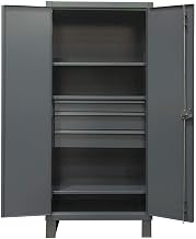 Durham Extra Heavy Duty Welded 12 Gauge Steel 3 Drawers Cabinet, HDCD243678-3M95, 1900 lbs Shelf Capacity, 24" Length x 36" Width x 78" Height, 3 Shelves