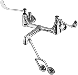 T&S Brass B-0664 Service Wall Mount 8-Inch Centers Garden Hose Outlet Integral Stops Polish Sink Faucet