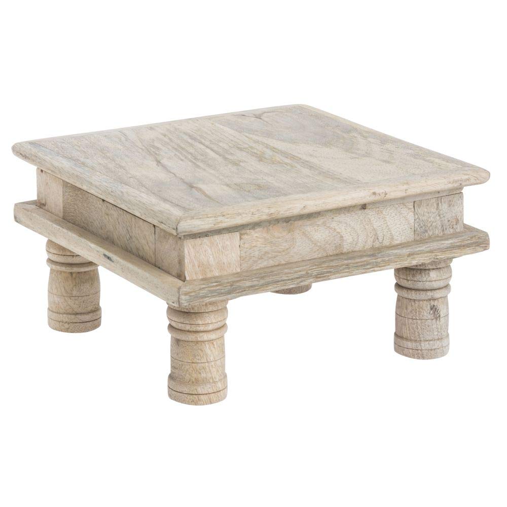 Buffet Riser Square Mango Wood Table Riser - 8 2/3" L x 8 2/3" W x 5" H by HUBERT – 8.7" x 8.7" x 5", Wood, Natural, Model 1111
