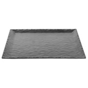 Cal-MIL Square Melamine Platter Faux Slate Collection 15"L by CAL MIL PLASTIC PRODUCTS INC – Large, Plastic, Black, Model 688640193674