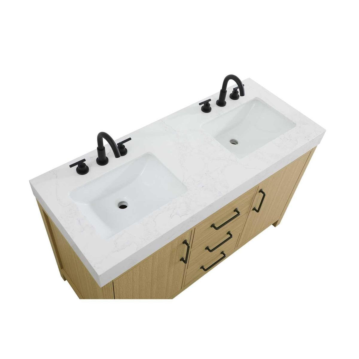 Elegant Kitchen and Bath 54" Double Bathroom Vanity in Honey Brown by Elegant Lighting – unspecified, Wood, Honey Brown, Model VF60654DMHB