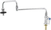 T&S Brass B-0590 Deck Mount Single Control 18-Inch Double Joint Nozzle Insulated Pot Filler with On-Off Control, Silver