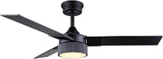Canarm Ltd. Laguna West AERO BLADE 42” Ceiling Fan with Light – Matte Black Finish, 3 Reversible Blades, 3000K Dimmable LED, Remote Control, Indoor Downrod Mount, Quiet AC Motor