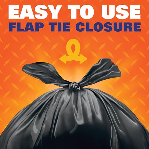 Hefty 40 Count (Pack of 6) / Easy Flaps 30 Gallon - 40 Count / Black Trash Bags