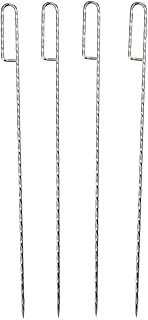 Lifetime Brands Hoan 12 Inch BBQ Barbecue Skewers, Set of 4 Slightly Flattened Blades, Easy Turning Shish Kebab Grilling Sticks