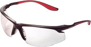 Global Industrial Sport Half Frame Safety Glasses, Anti-Fog, Clear Lens, Red Frame