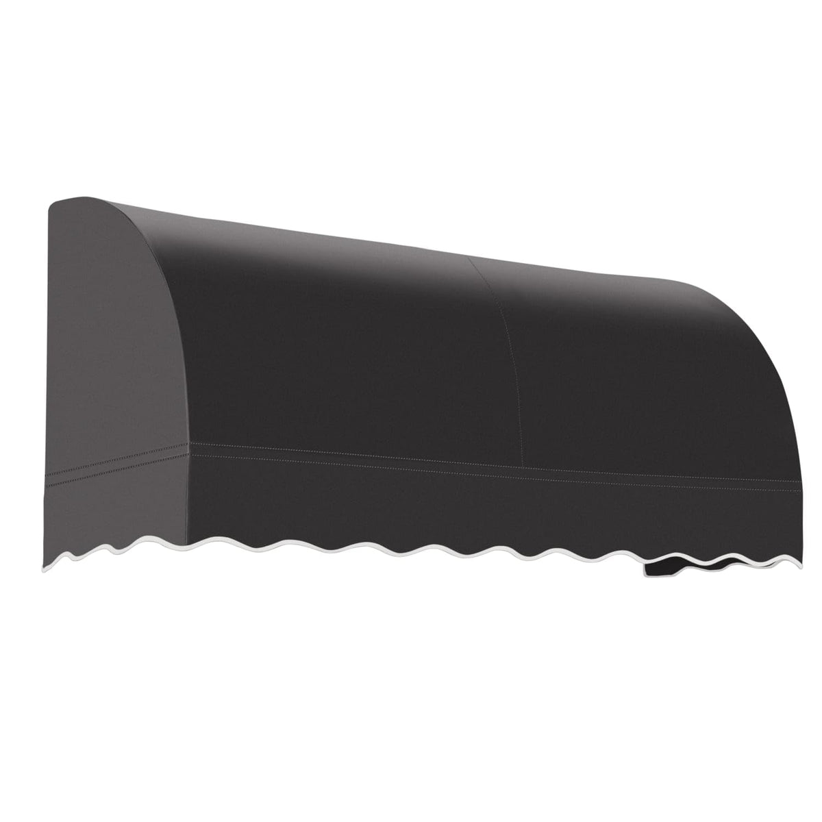 10' Savannah (124.5"-44"-36") Waterfall Closed-Sides Awning by Awntech – 124.5"W x 44"H x 36"D, Acrylic Linen, Black, Model CS33-AMZ-10K