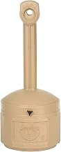 Justrite Cease-Fire Cigarette Butt Receptacle - 16-1/2" Dia.X38-1/2"H - 4-Gallon Capacity - Beige