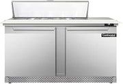 DL60-12C-FB Designer Line Sandwich Unit, 60" W, With 12 Pan Top Openings, 19" Cutting Board & Front Breathing
